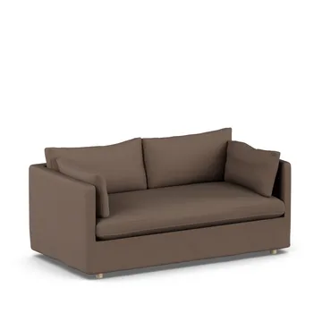 Linnevik Sofa - Jump brown 1955-Eiche weiß geölt, 2-sitzig, mit Volant - 1898