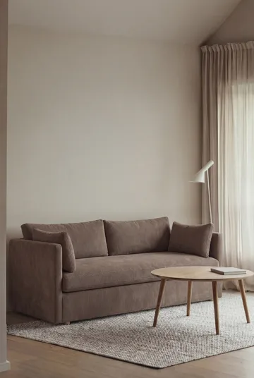 Linnevik Sofa - Jump brown 1955-Eiche weiß geölt, 2-sitzig, mit Volant - 1898