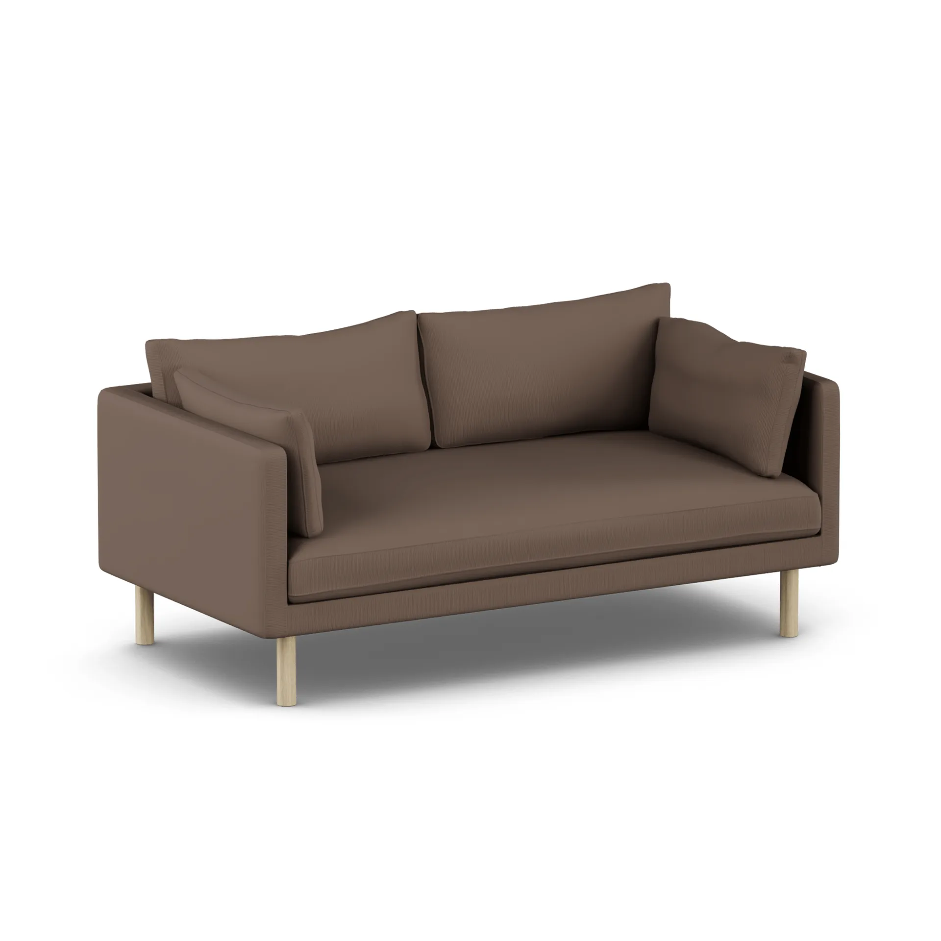 Linnevik Sofa, Jump Brown 1955-Eiche weiß geölt, 2-sitzig, ohne Volant 1898