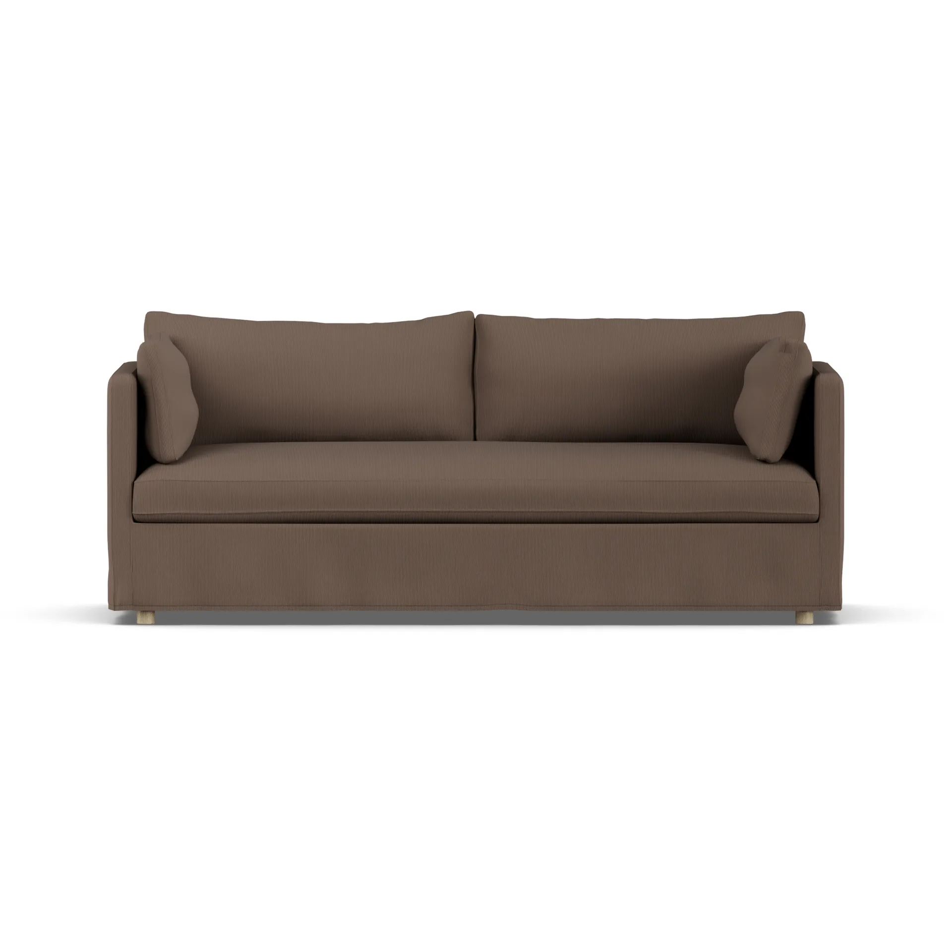 Linnevik Sofa, Jump brown 1955-Eiche weiß geölt, 3-sitzig, mit Volant 1898