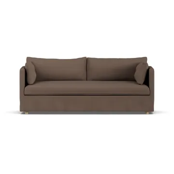 Linnevik Sofa - Jump brown 1955-Eiche weiß geölt, 3-sitzig, mit Volant - 1898