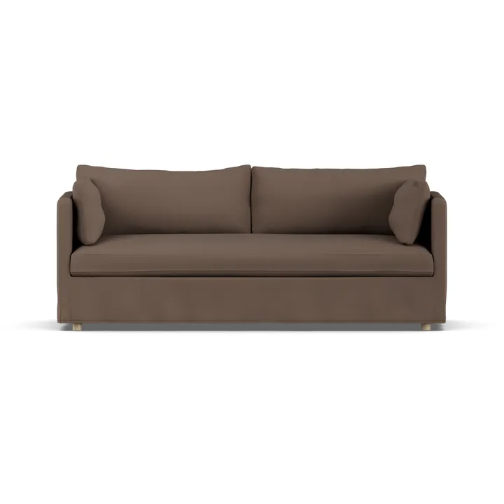 Linnevik Sofa - Jump brown 1955-Eiche weiß geölt, 3-sitzig, mit Volant - 1898