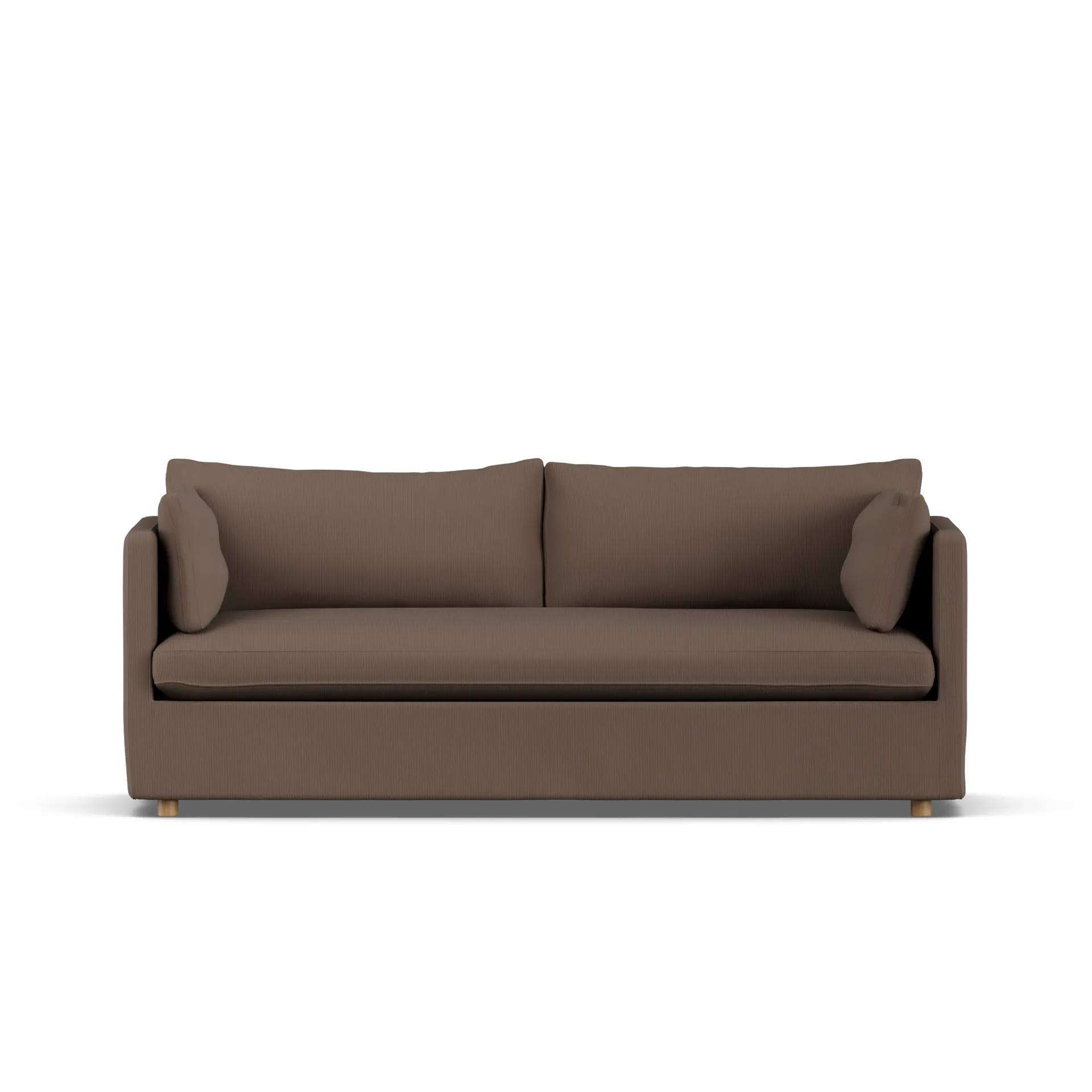 Linnevik Sofa, Jump brown 1955-Eiche weiß geölt, 3-sitzig, mit Volant 1898