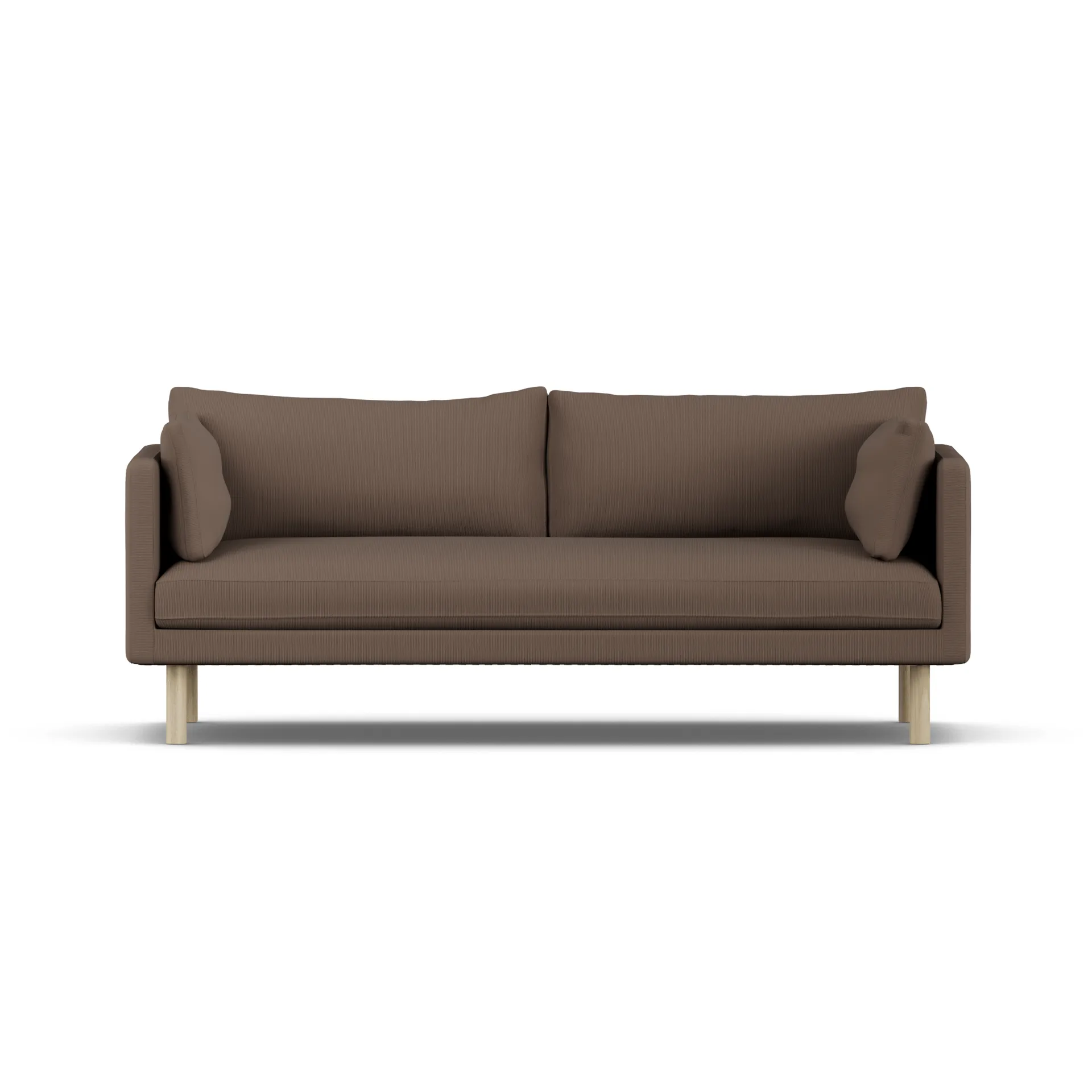 Linnevik Sofa, Jump Brown 1955-Eiche weiß geölt, 3-sitzig, ohne Volant 1898