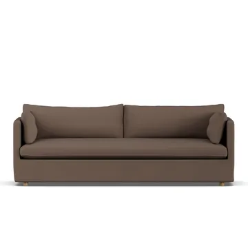 Linnevik Sofa - Jump brown 1955-Eiche weiß geölt, 4-sitzig, mit Volant - 1898