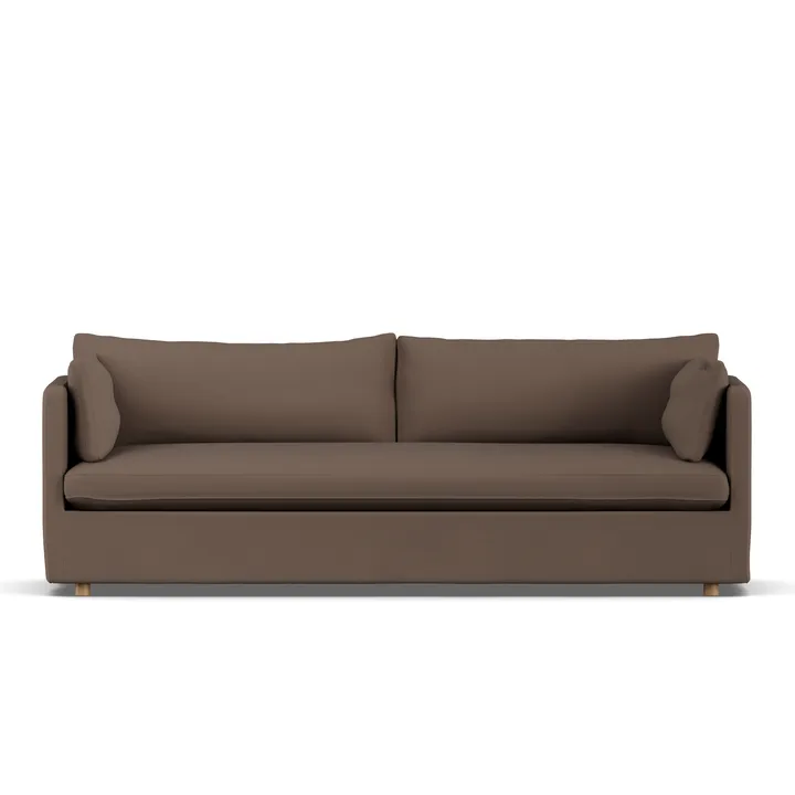 Linnevik Sofa - Jump brown 1955-Eiche weiß geölt, 4-sitzig, mit Volant - 1898