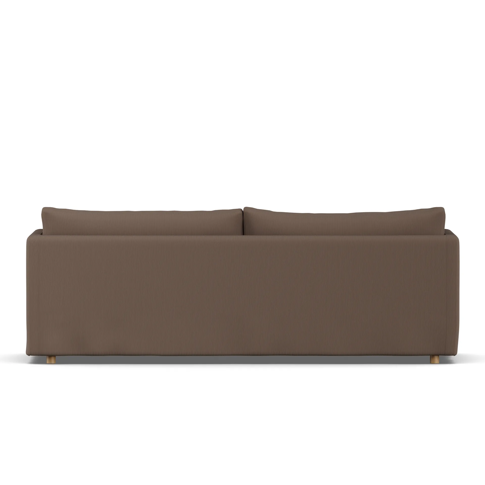 Linnevik Sofa, Jump brown 1955-Eiche weiß geölt, 4-sitzig, mit Volant 1898