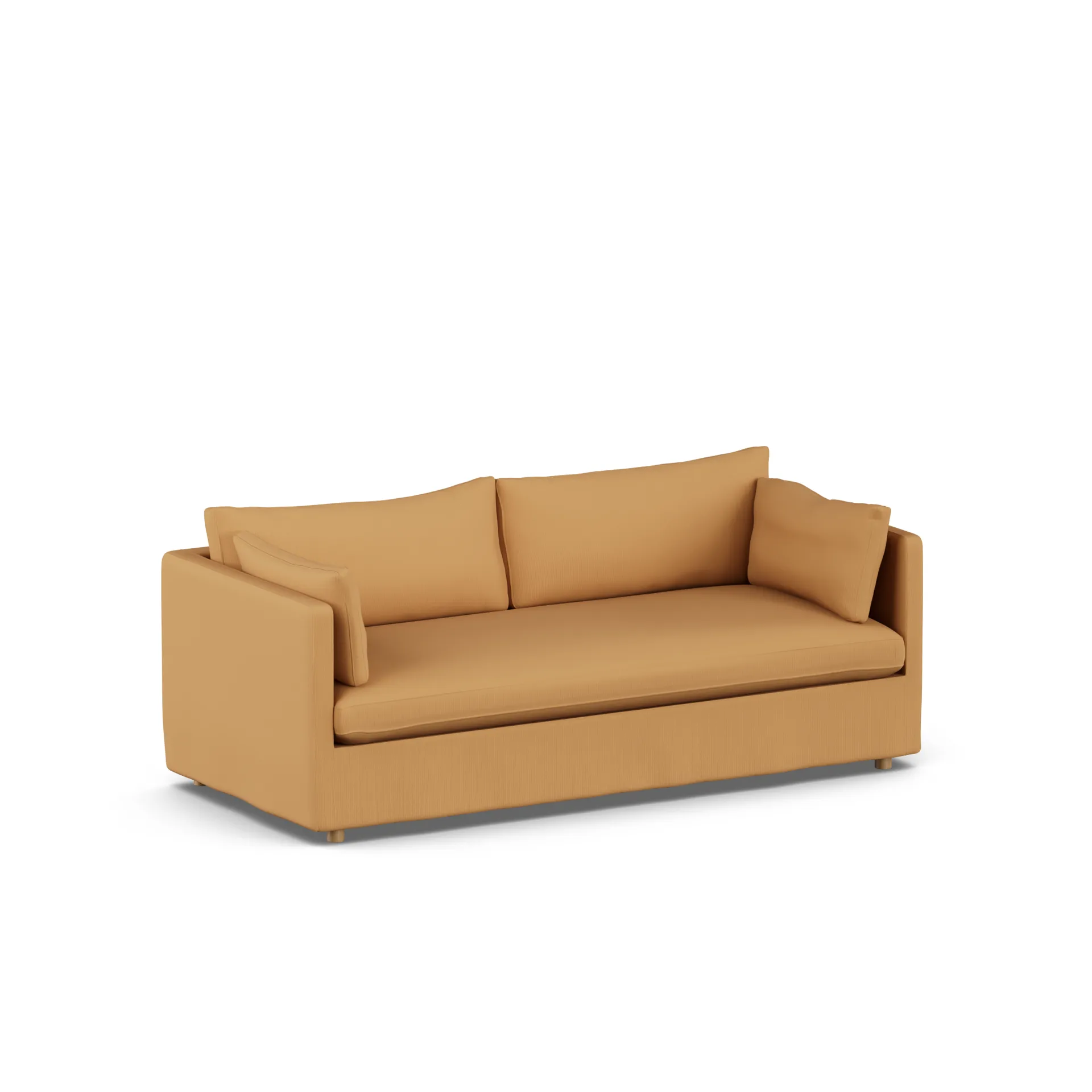 Linnevik Sofa, Jump Honey 1959-Eiche weiß geölt, 3-sitzig, mit Volant 1898