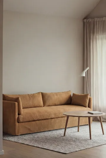 Linnevik Sofa - Jump honey 1959-Eiche weiß geölt, 4-sitzig, mit Volant - 1898