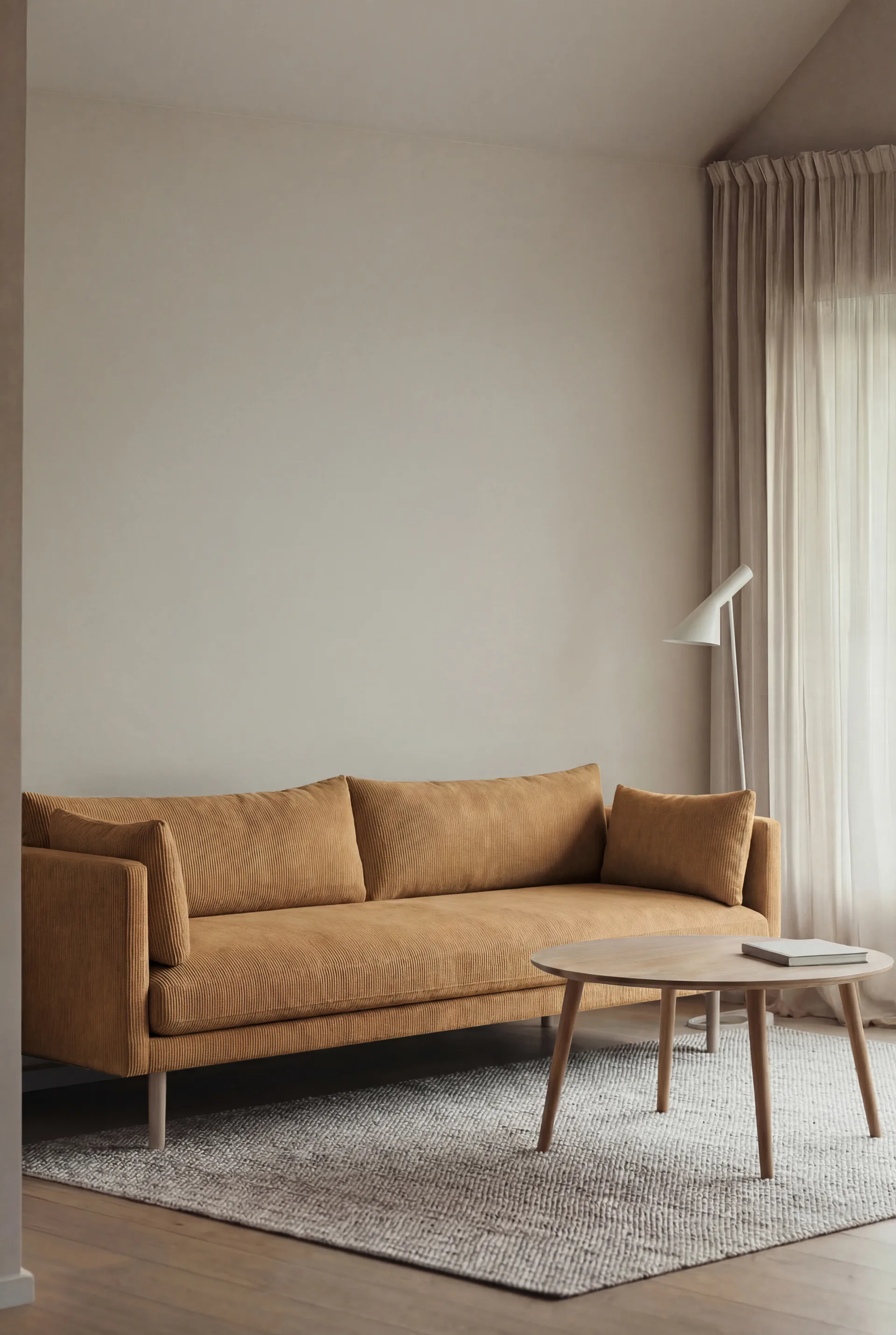 Linnevik Sofa, Jump Honey 1959-Eiche weiß geölt, 4-sitzig, ohne Volant 1898