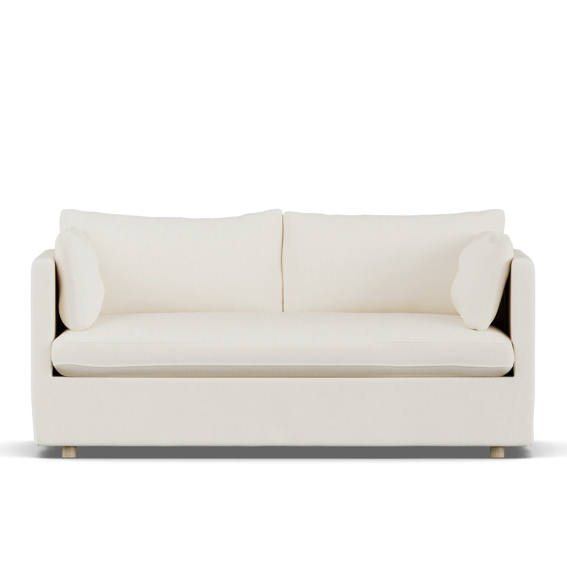 Linnevik Sofa, Jump off white 1954-Eiche weiß geölt, 2-sitzig, mit Volant 1898