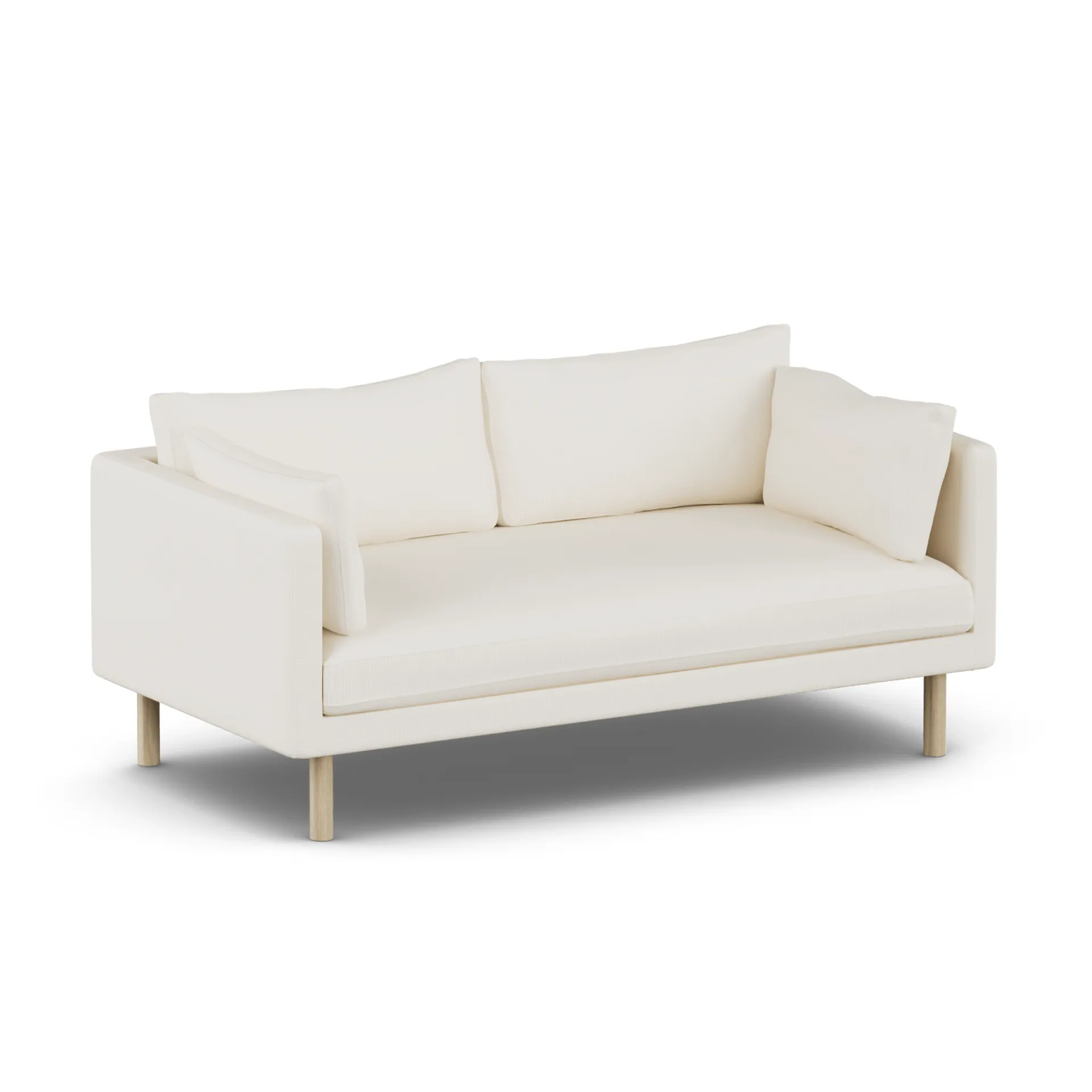 Linnevik Sofa, Jump Off White 1954-Eiche weiß geölt, 2-sitzig, ohne Volant 1898