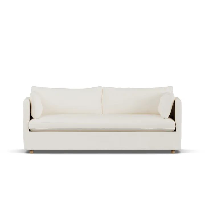 Linnevik Sofa - Jump off white 1954-Eiche weiß geölt, 3-sitzig, mit Volant - 1898