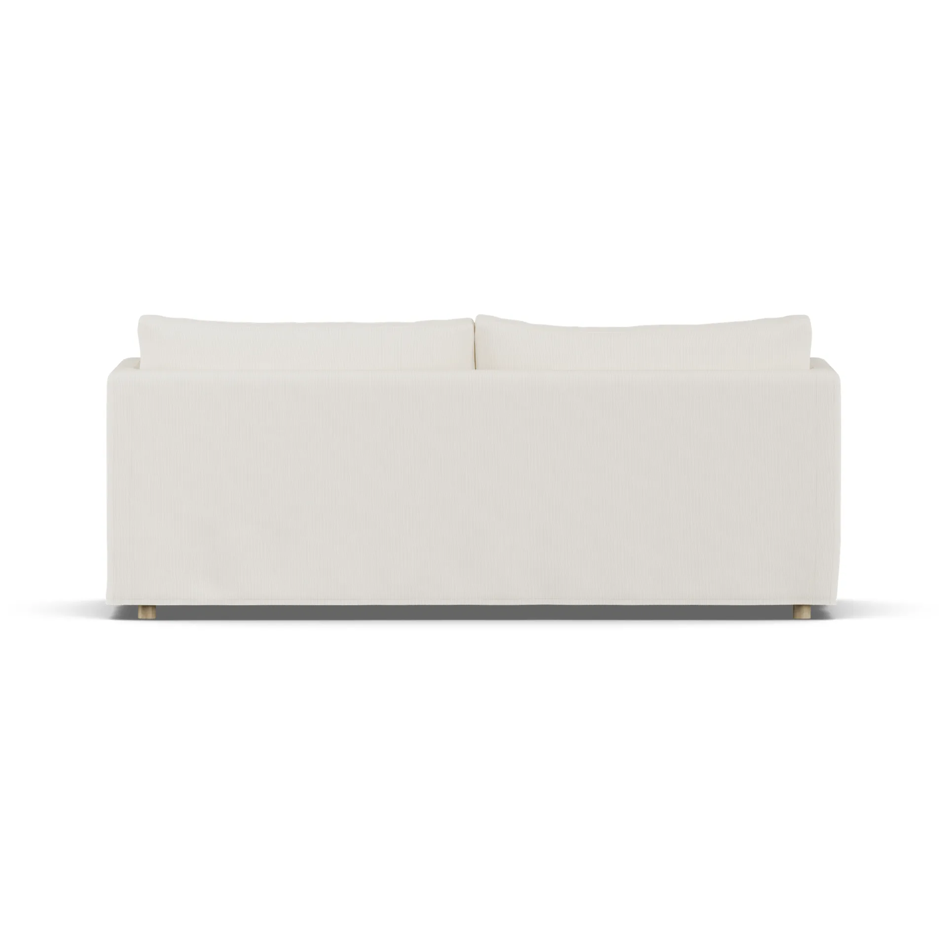 Linnevik Sofa, Jump off white 1954-Eiche weiß geölt, 3-sitzig, mit Volant 1898