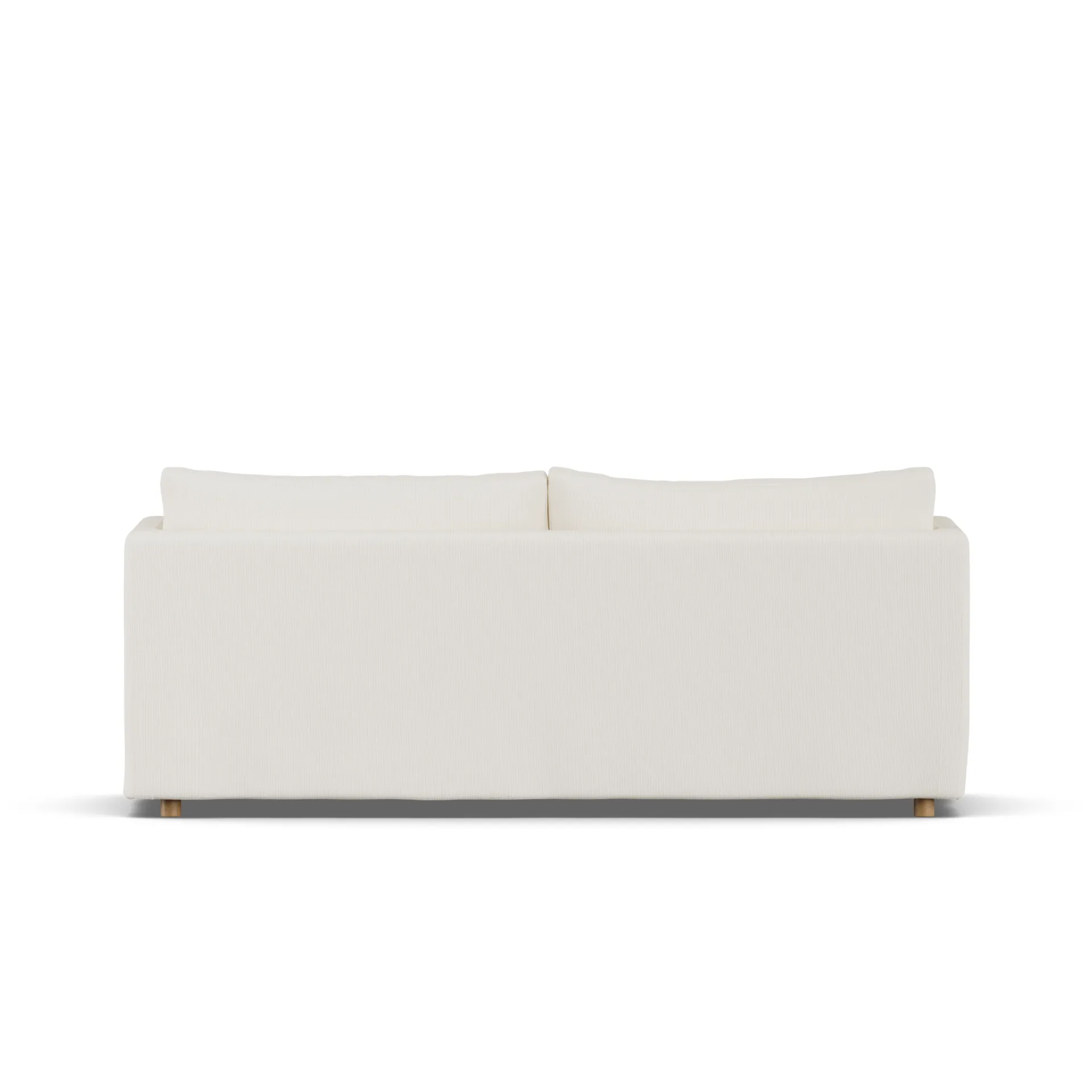 Linnevik Sofa, Jump off white 1954-Eiche weiß geölt, 3-sitzig, mit Volant 1898