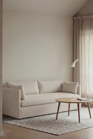 Linnevik Sofa - Jump off white 1954-Eiche weiß geölt, 3-sitzig, mit Volant - 1898