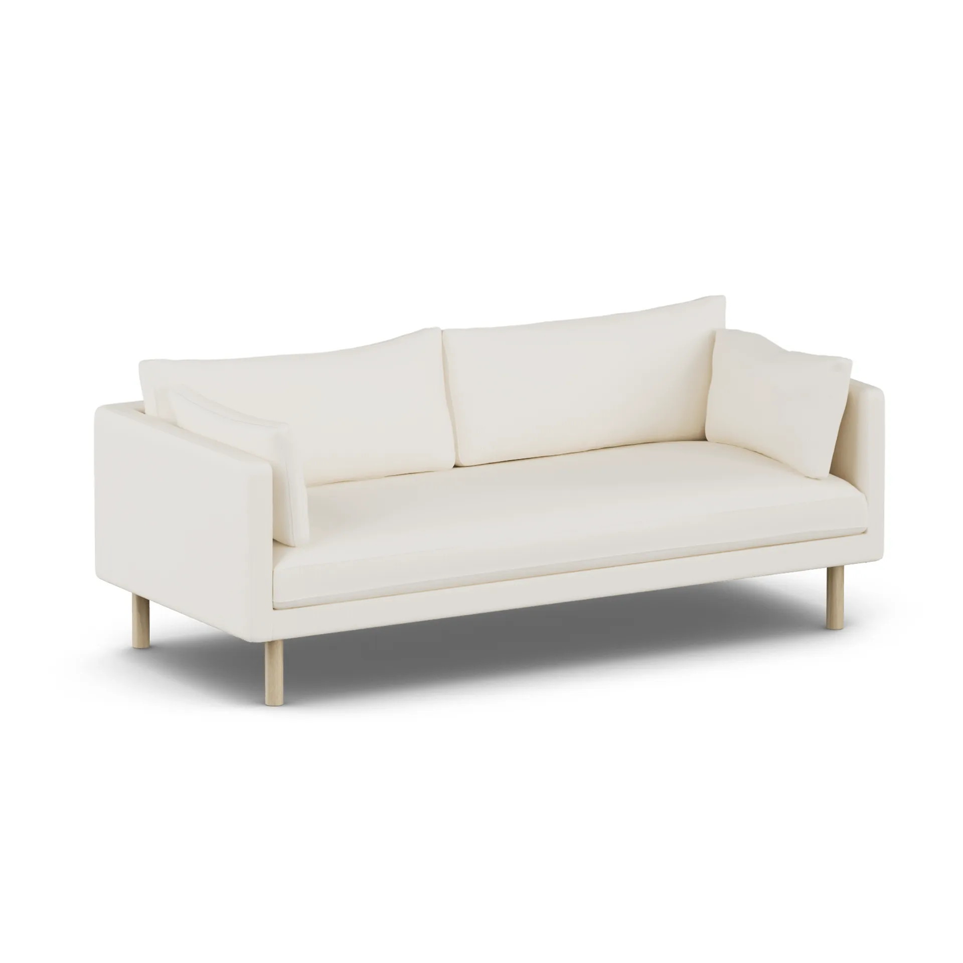 Linnevik Sofa, Jump Off White 1954-Eiche weiß geölt, 3-sitzig, ohne Volant 1898