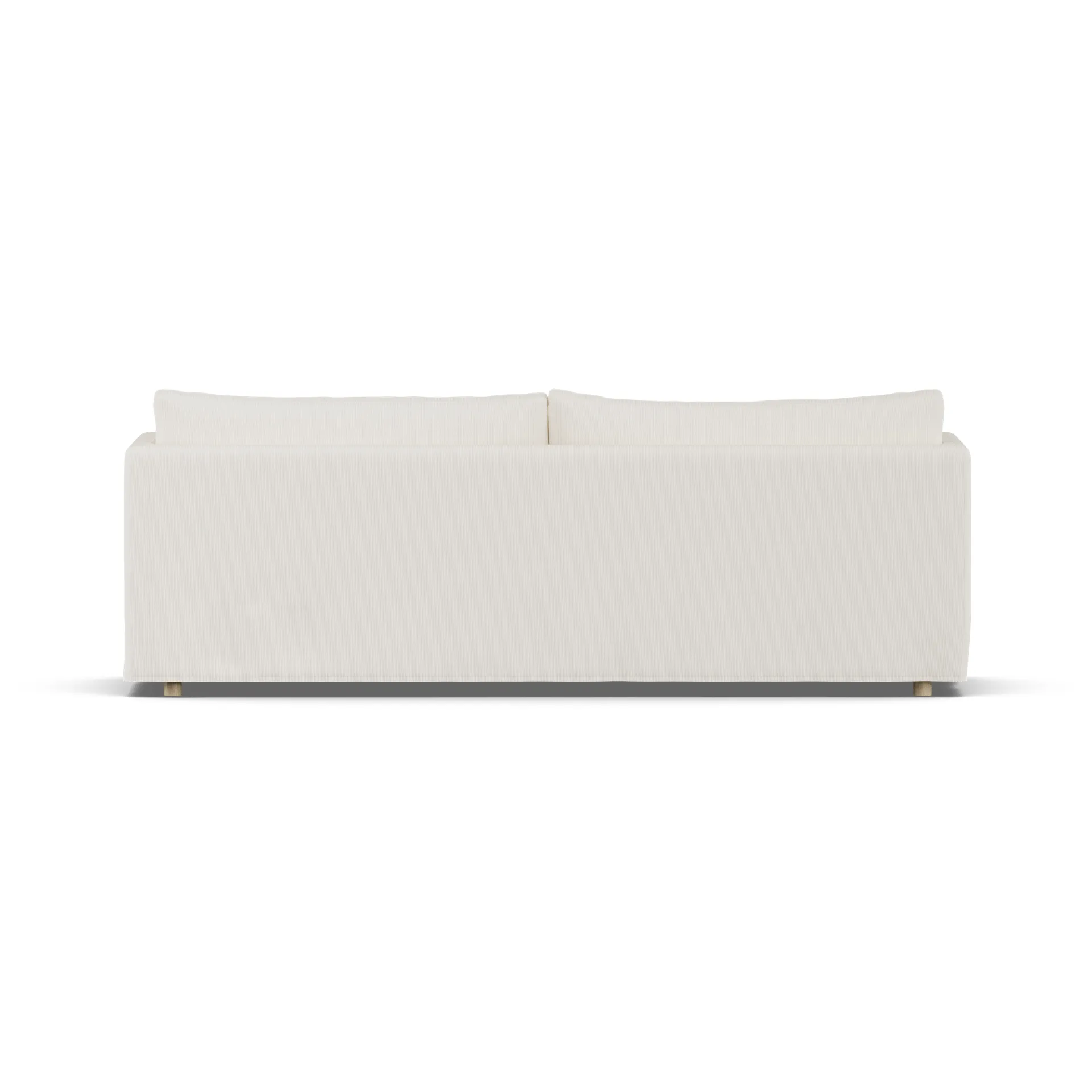 Linnevik Sofa, Jump off white 1954-Eiche weiß geölt, 4-sitzig, mit Volant 1898