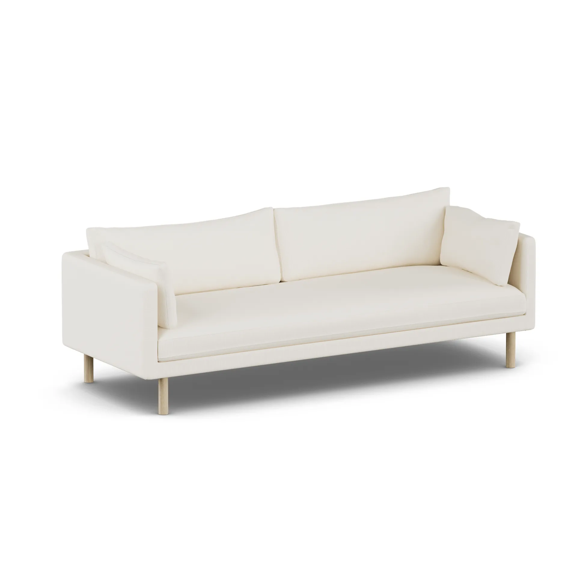 Linnevik Sofa, Jump Off White 1954-Eiche weiß geölt, 4-sitzig, ohne Volant 1898