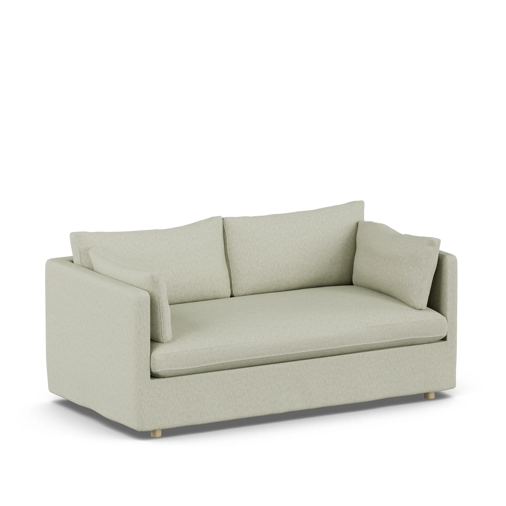 Linnevik Sofa, Luiza Beige 3981-Eiche weiß geölt, 2-sitzig, mit Volant 1898