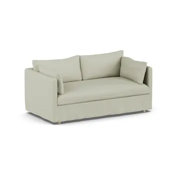 Linnevik Sofa - Luiza Beige 3981-Eiche weiß geölt, 2-sitzig, mit Volant - 1898