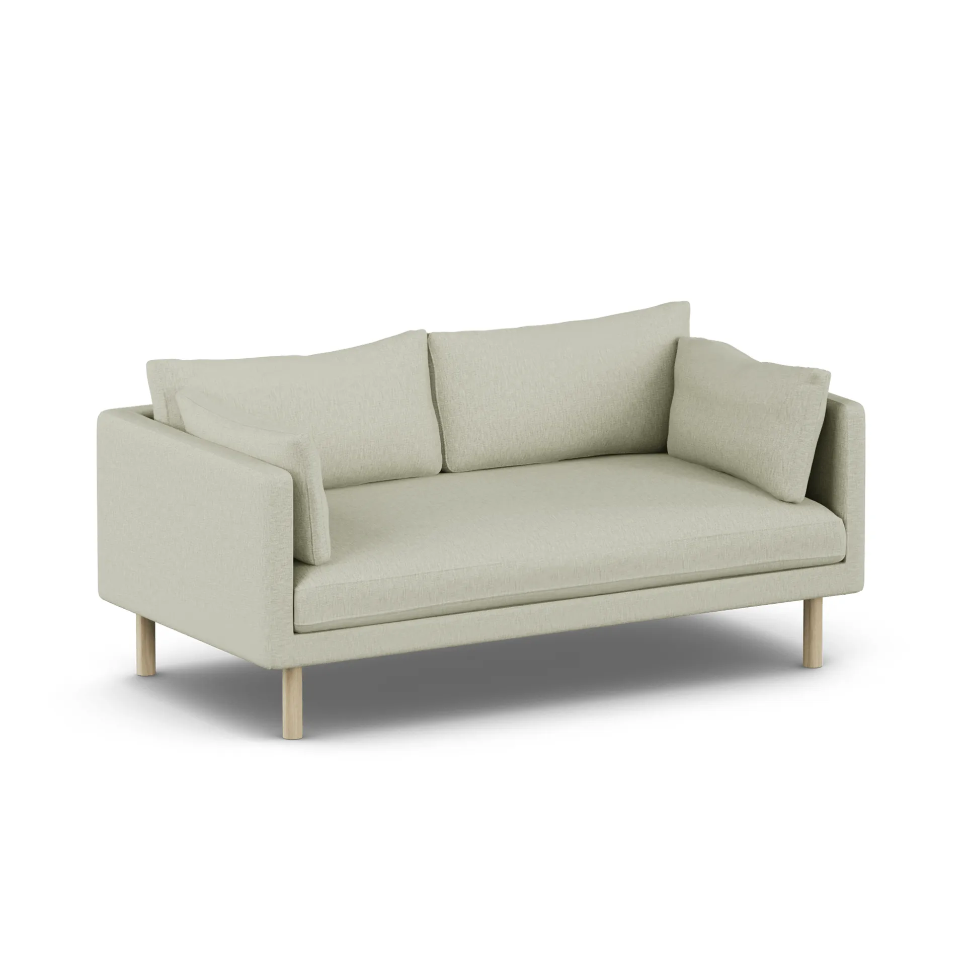 Linnevik Sofa, Luiza Beige 3981-Eiche weiß geölt, 2-sitzig, ohne Volant 1898