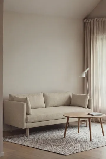 Linnevik Sofa - Luiza Beige 3981-Eiche weiß geölt, 2-sitzig, ohne Volant - 1898