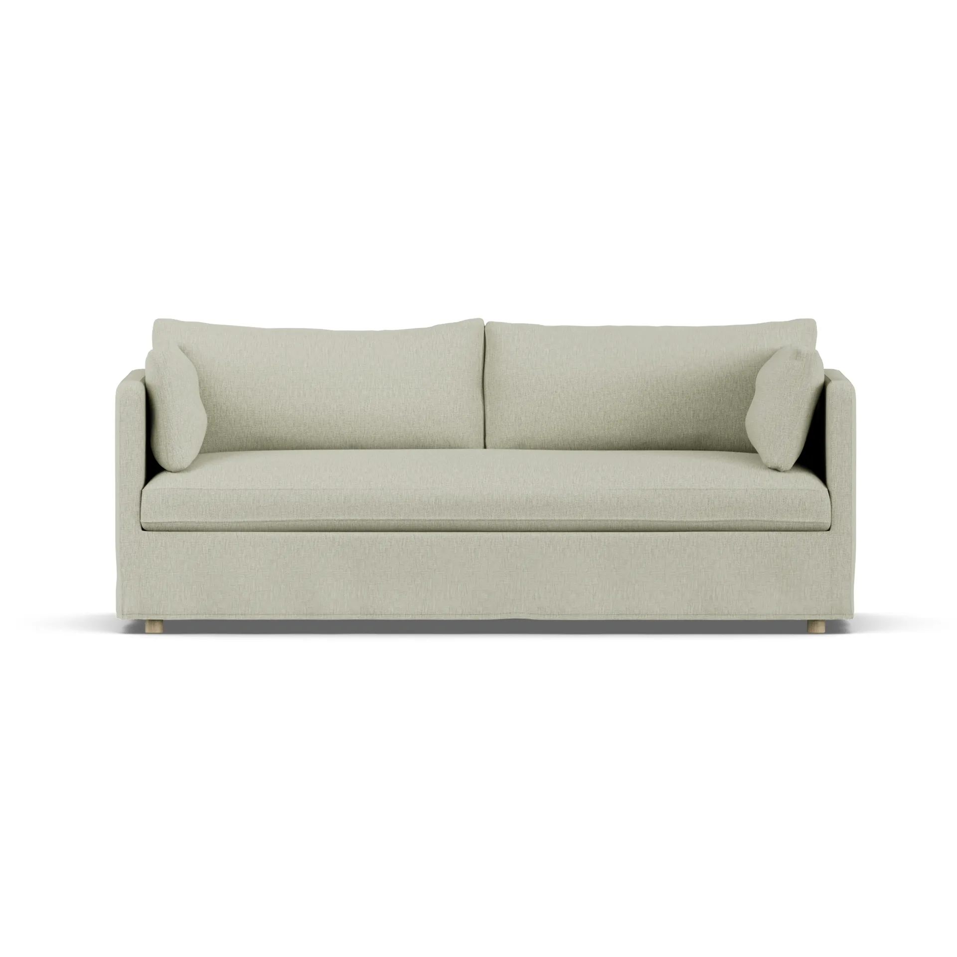 Linnevik Sofa, Luiza Beige 3981-Eiche weiß geölt, 3-sitzig, mit Volant 1898