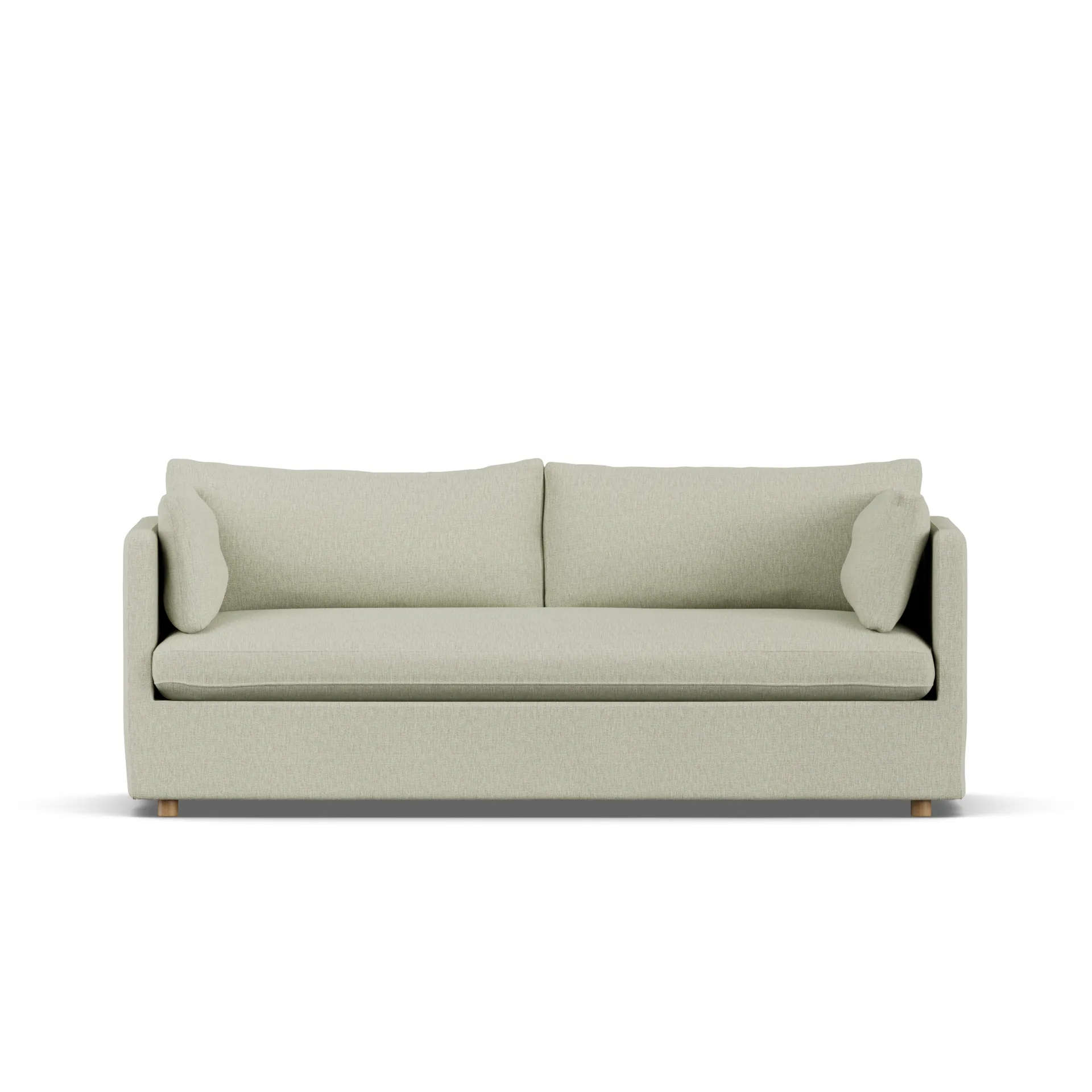 Linnevik Sofa, Luiza Beige 3981-Eiche weiß geölt, 3-sitzig, mit Volant 1898