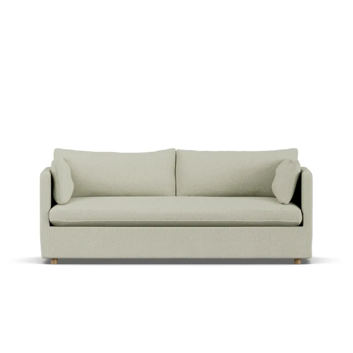 Linnevik Sofa - Luiza Beige 3981-Eiche weiß geölt, 3-sitzig, mit Volant - 1898