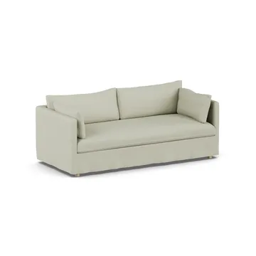 Linnevik Sofa - Luiza Beige 3981-Eiche weiß geölt, 3-sitzig, mit Volant - 1898