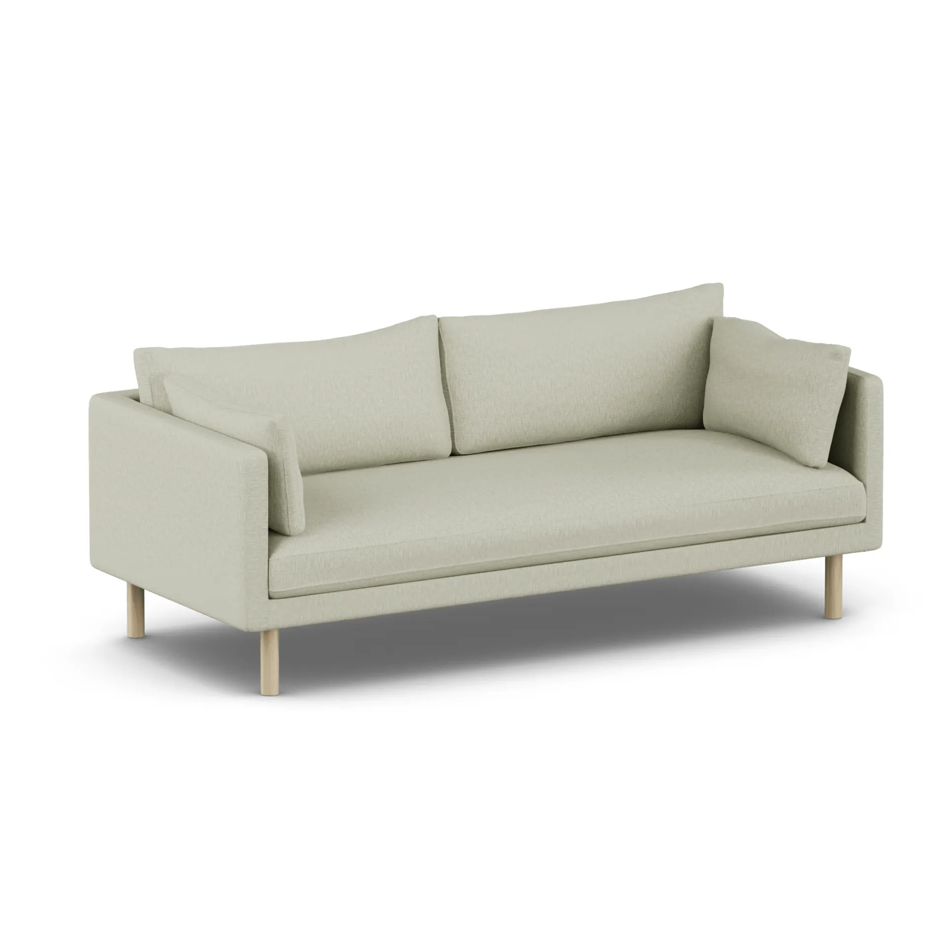 Linnevik Sofa, Luiza Beige 3981-Eiche weiß geölt, 3-sitzig, ohne Volant 1898