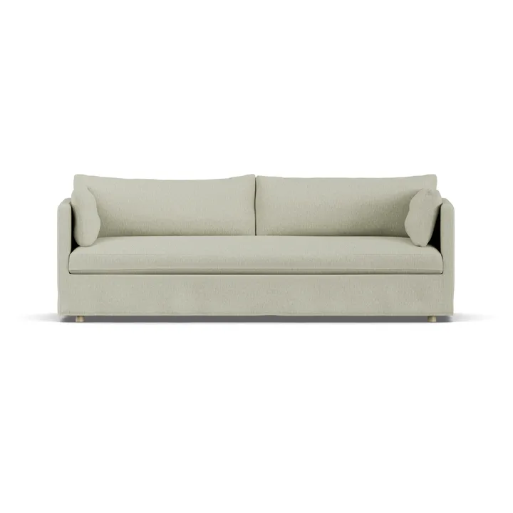 Linnevik Sofa - Luiza beige 3981-Eiche weiß geölt, 4-sitzig, mit Volant - 1898