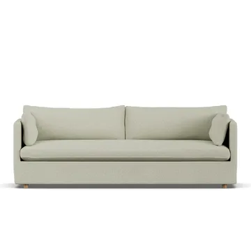 Linnevik Sofa - Luiza beige 3981-Eiche weiß geölt, 4-sitzig, mit Volant - 1898