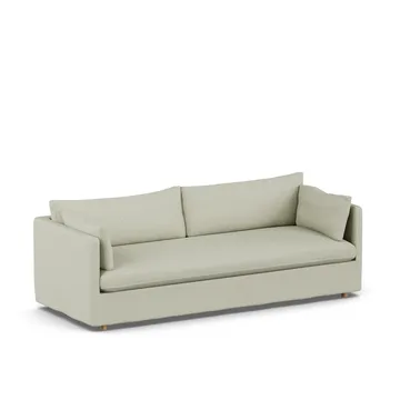 Linnevik Sofa - Luiza beige 3981-Eiche weiß geölt, 4-sitzig, mit Volant - 1898