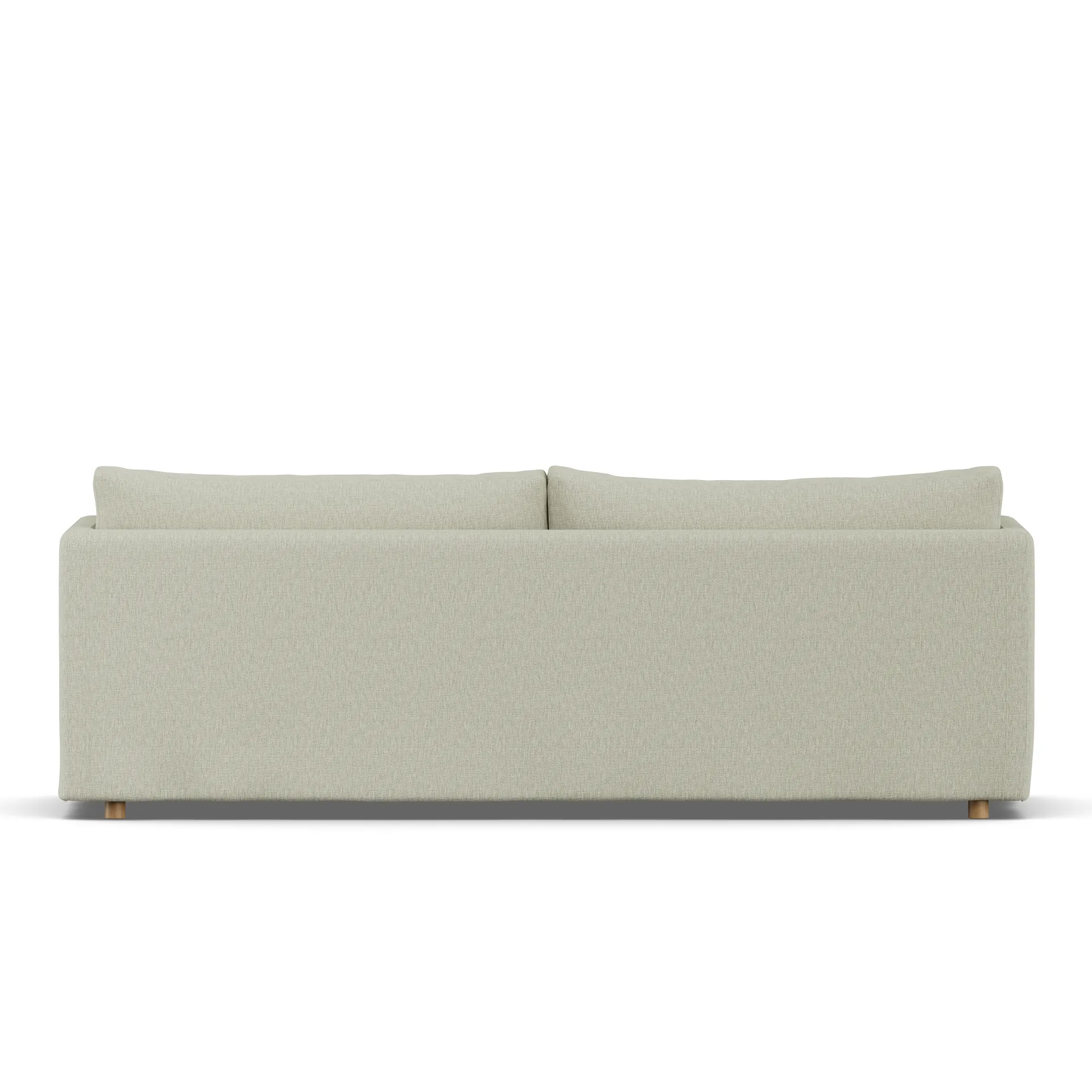 Linnevik Sofa, Luiza beige 3981-Eiche weiß geölt, 4-sitzig, mit Volant 1898