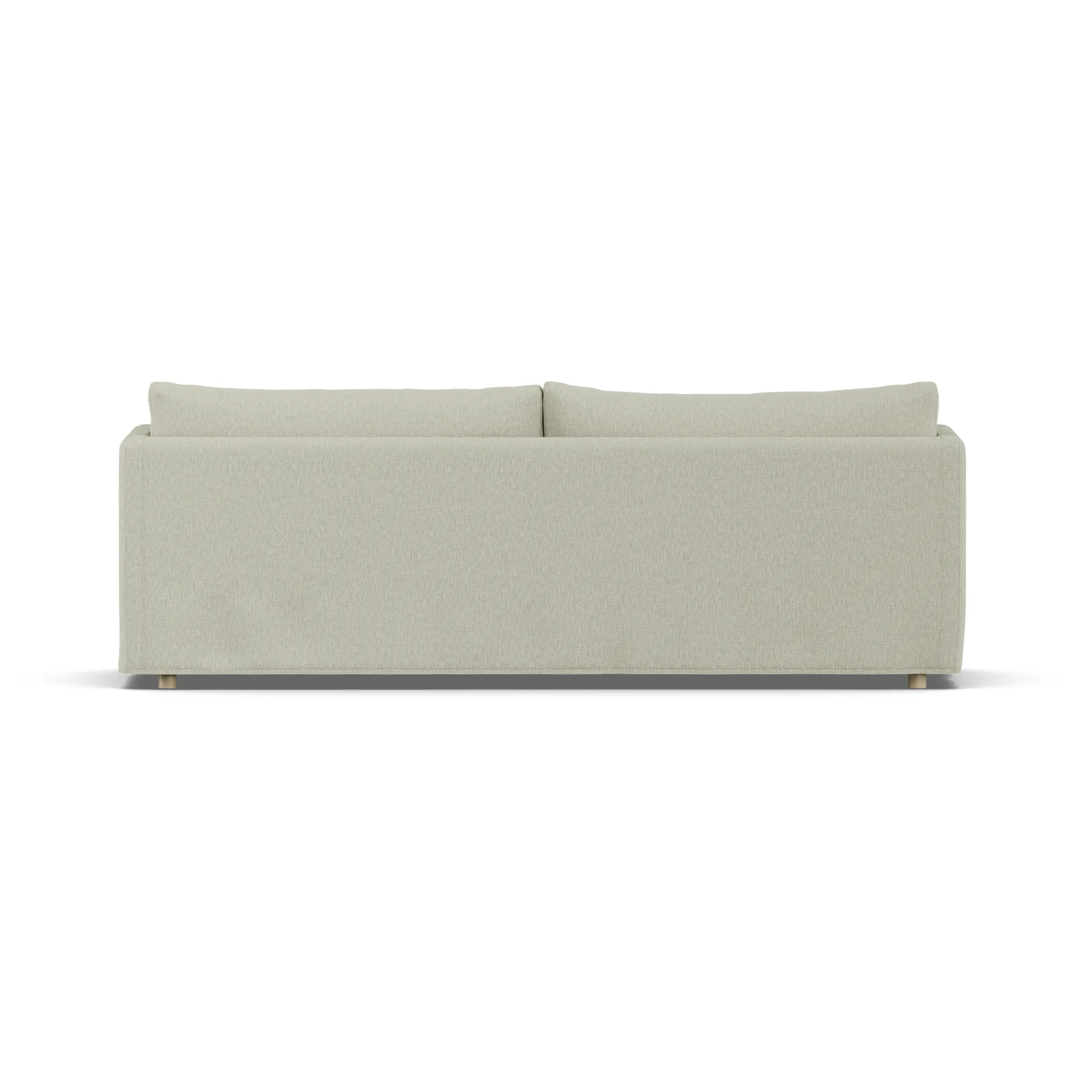 Linnevik Sofa, Luiza beige 3981-Eiche weiß geölt, 4-sitzig, mit Volant 1898