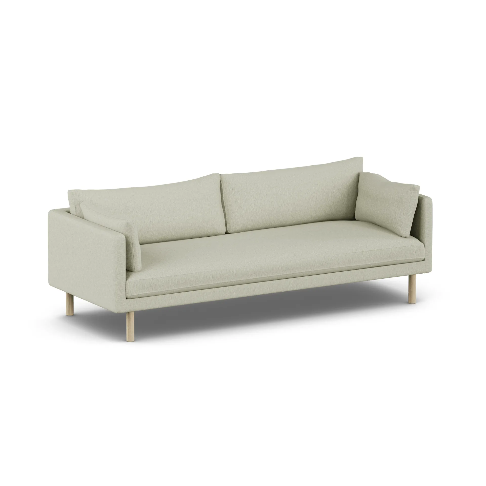 Linnevik Sofa, Luiza Beige 3981-Eiche weiß geölt, 4-sitzig, ohne Volant 1898