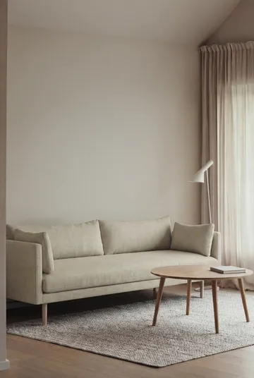 Linnevik Sofa - Luiza Beige 3981-Eiche weiß geölt, 4-sitzig, ohne Volant - 1898