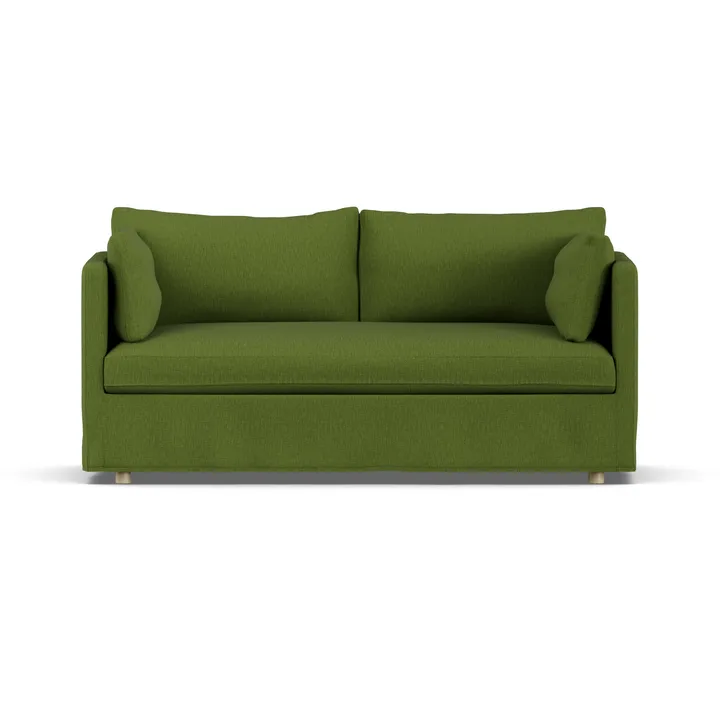 Linnevik Sofa - Luiza Green 3975-Eiche weiß geölt, 2-sitzig, mit Volant - 1898