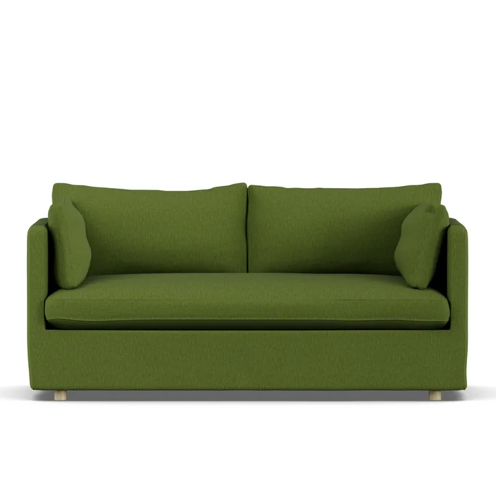 Linnevik Sofa - Luiza Green 3975-Eiche weiß geölt, 2-sitzig, mit Volant - 1898