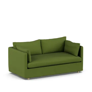 Linnevik Sofa - Luiza Green 3975-Eiche weiß geölt, 2-sitzig, mit Volant - 1898