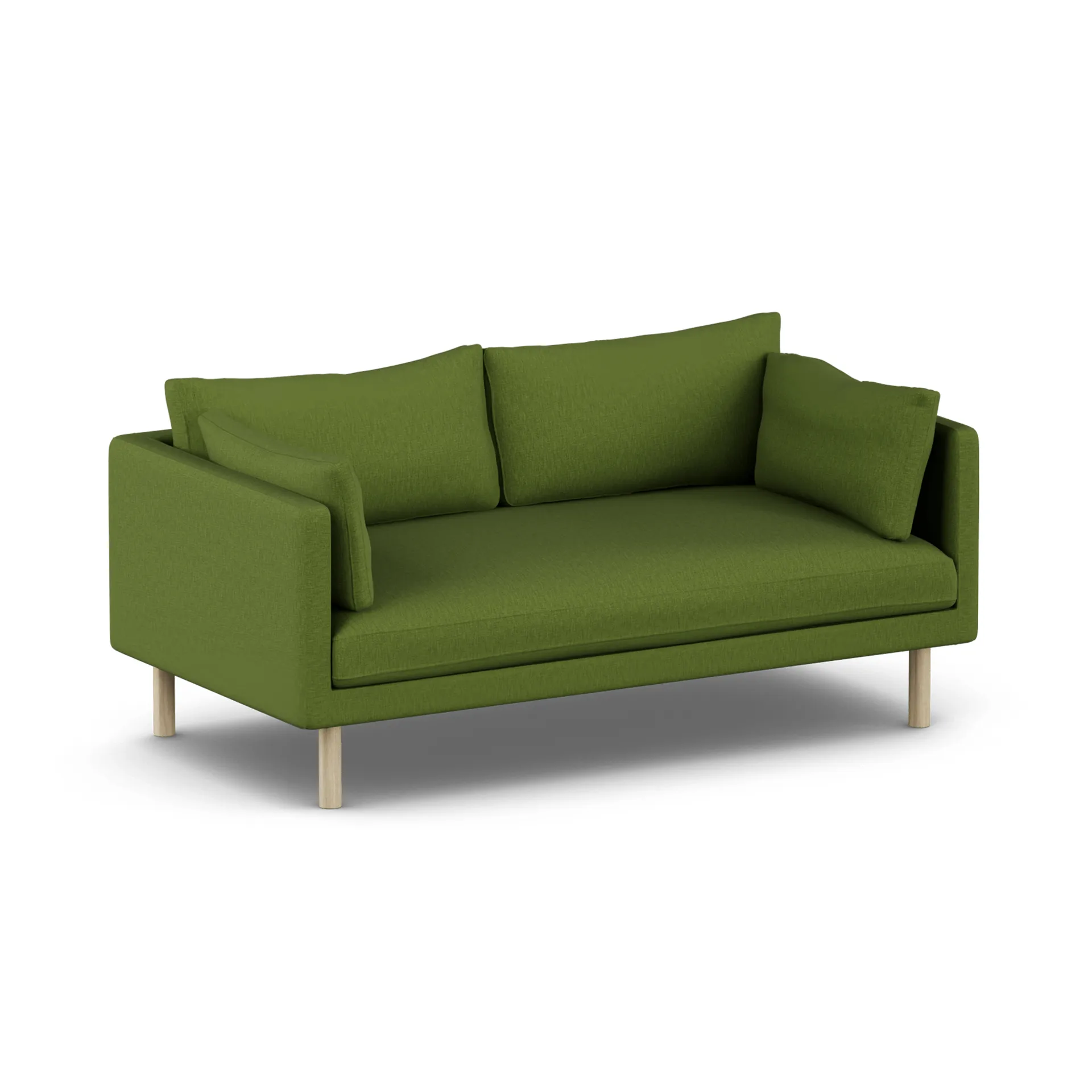 Linnevik Sofa, Luiza Green 3975-Eiche weiß geölt, 2-sitzig, ohne Volant 1898