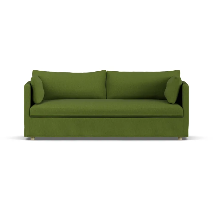 Linnevik Sofa - Luiza green 3975-Eiche weiß geölt, 3-sitzig, mit Volant - 1898