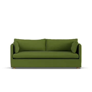 Linnevik Sofa - Luiza green 3975-Eiche weiß geölt, 3-sitzig, mit Volant - 1898