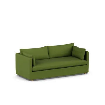Linnevik Sofa - Luiza green 3975-Eiche weiß geölt, 3-sitzig, mit Volant - 1898