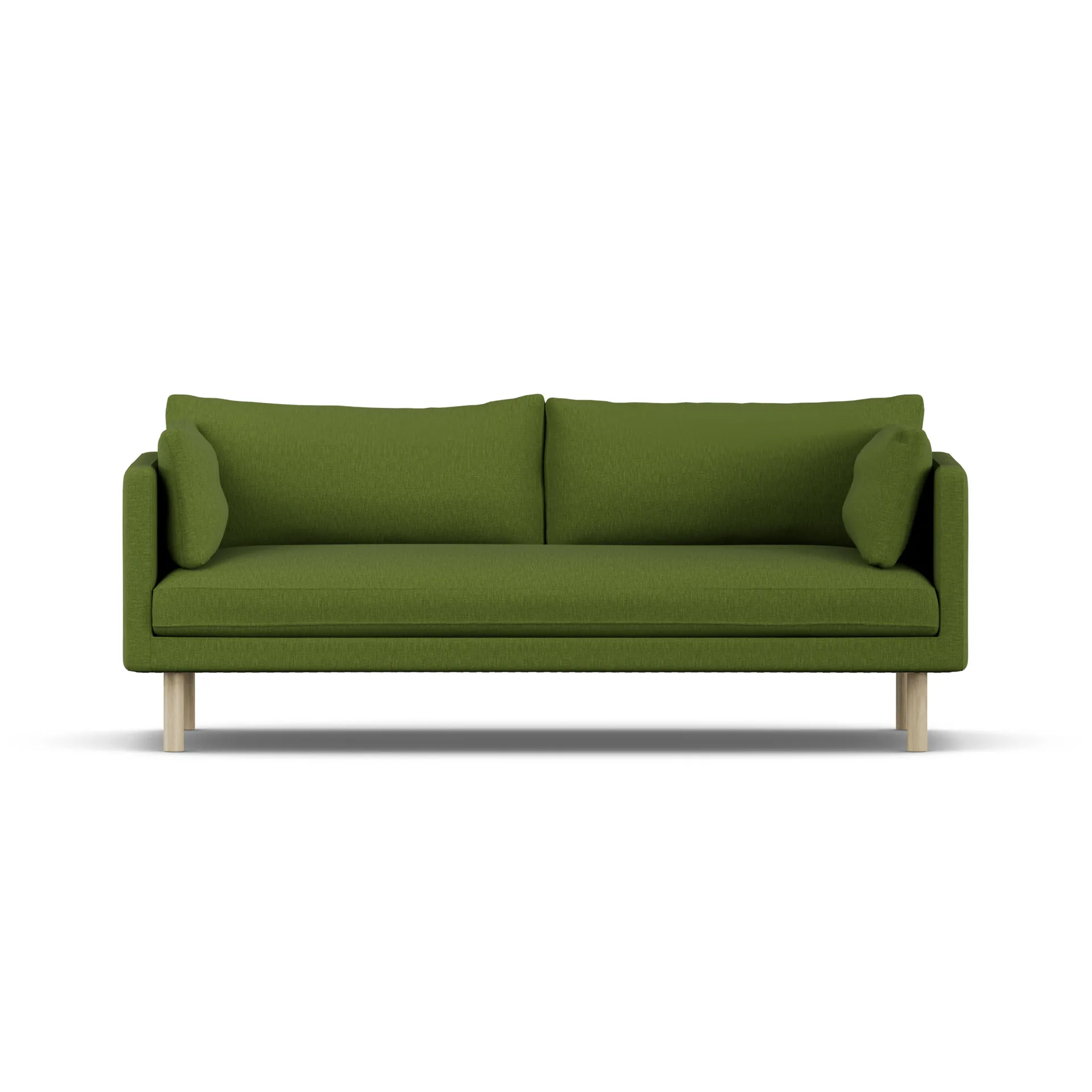 Linnevik Sofa, Luiza Green 3975-Eiche weiß geölt, 3-sitzig, ohne Volant 1898