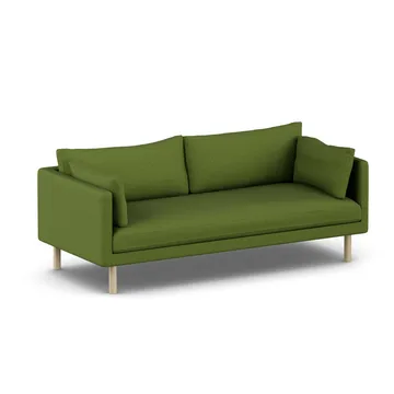 Linnevik Sofa - Luiza Green 3975-Eiche weiß geölt, 3-sitzig, ohne Volant - 1898