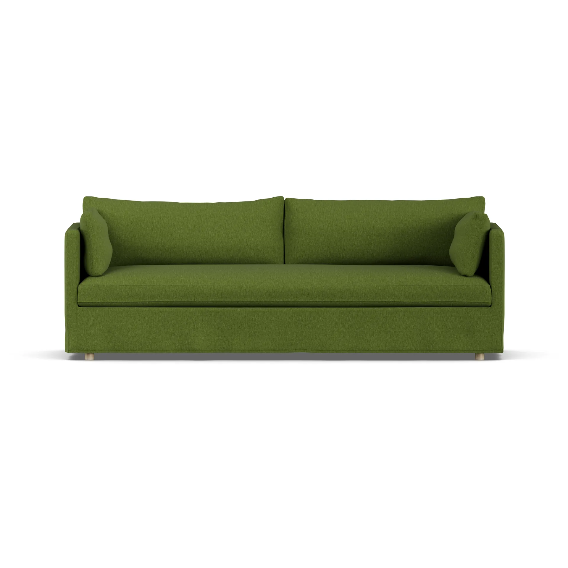 Linnevik Sofa, Luiza Green 3975-Eiche weiß geölt, 4-sitzig, mit Volant 1898