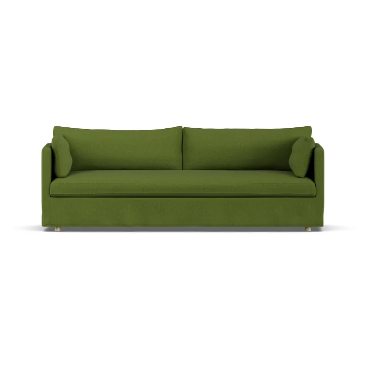 Linnevik Sofa - Luiza Green 3975-Eiche weiß geölt, 4-sitzig, mit Volant - 1898